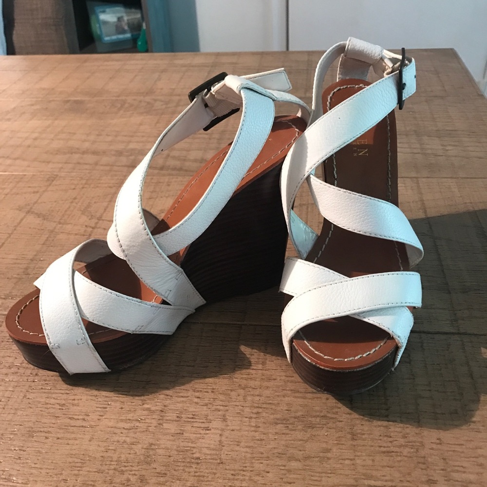 White Ralph Lauren Wedges